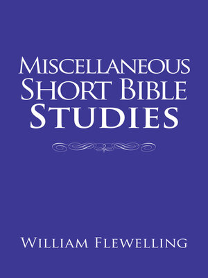 cover image of Miscellaneous Short Bible Studies